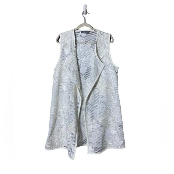 Bagatelle Palm Tree Vest Cover Up Longline Size XL Beach Coastal - Picture 1 of 10